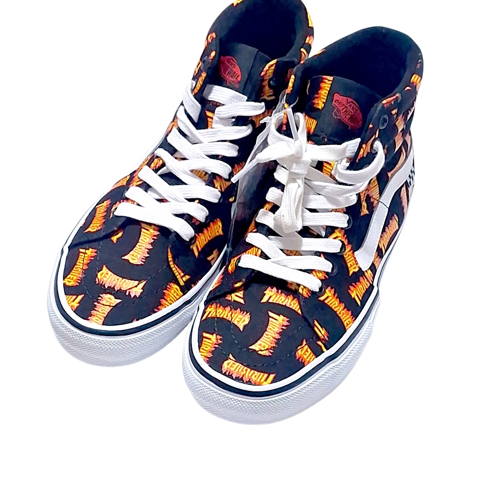 Vans Sk8-Hi Thrasher Allover Logo Black Size 8 NWT - Picture 3 of 14
